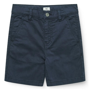 Copenhagen Colors - Organic Cotton Twill Hem Shorts with Topstitch | Navy Blue