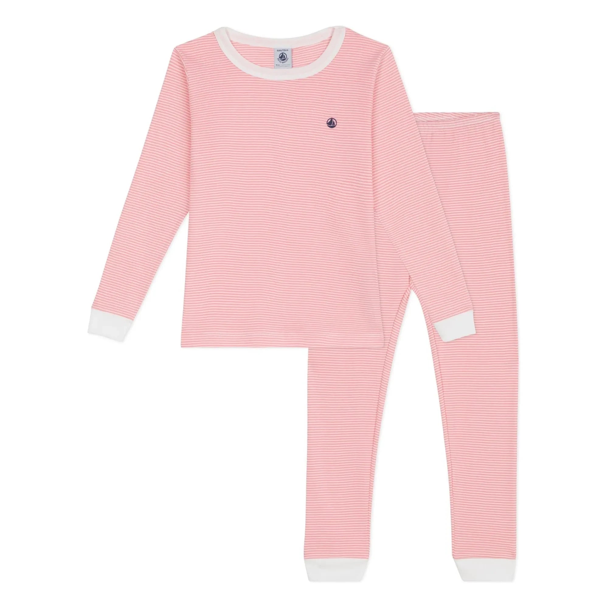 Petit Bateau - Milleraies Schlafanzug aus Bio-Baumwolle mit schmaler Passform und Streifenmuster | Rot