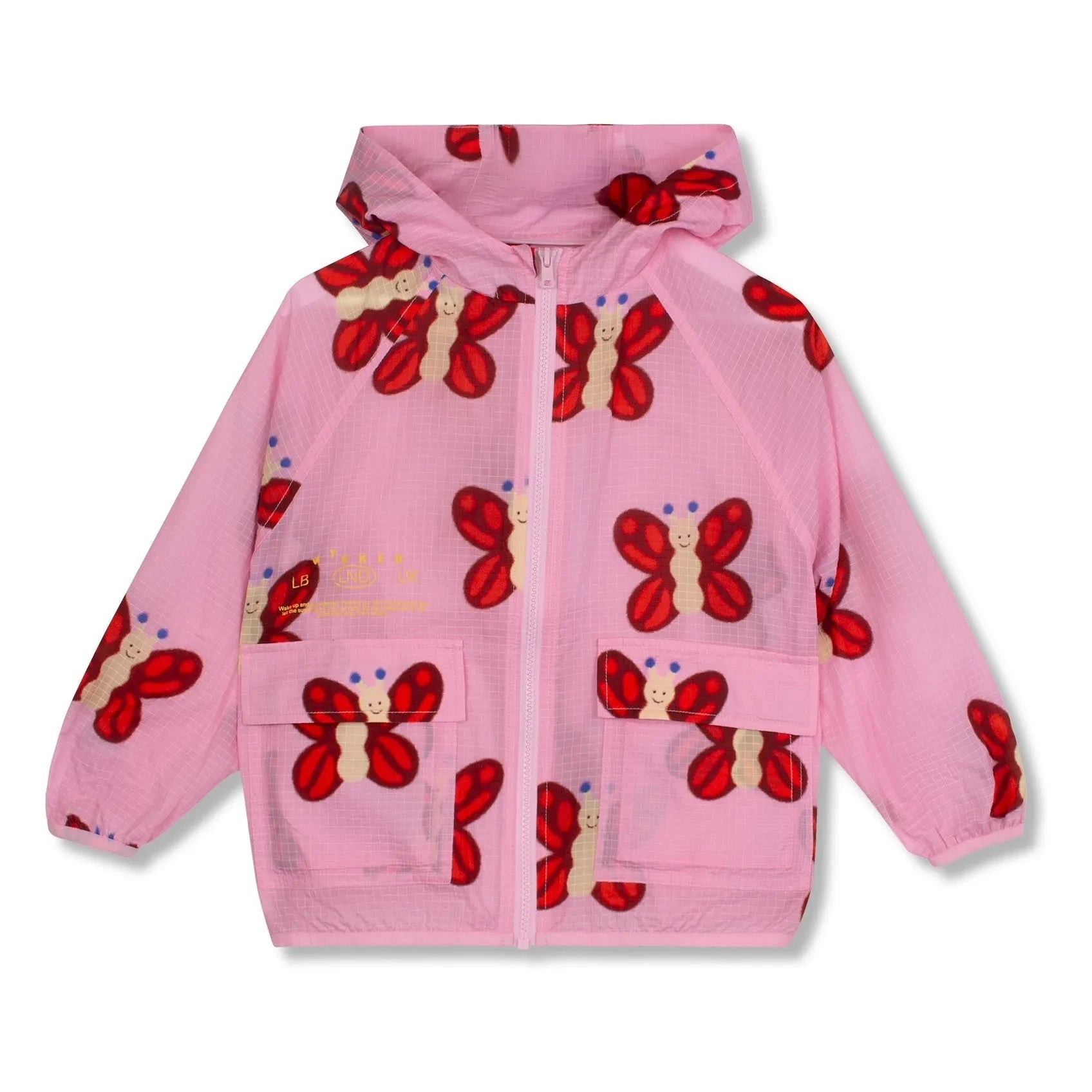 Wynken - Butterflies Waterproof Jacket | Pink