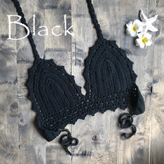Jesminda - Örme Siyah Seksi Bikini Üstü