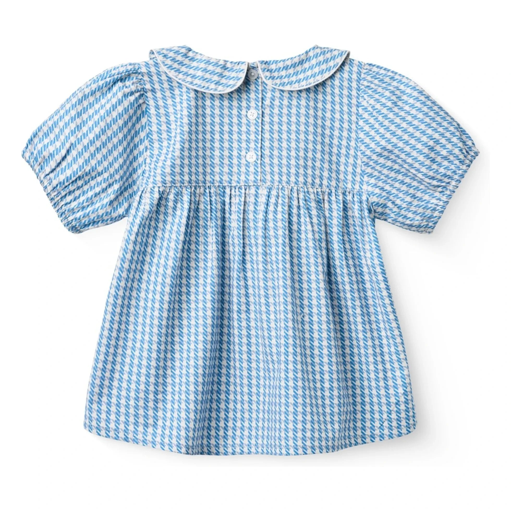 Copenhagen Colors - Polka Dot Claudine Collar Blouse Organic Cotton | Blue