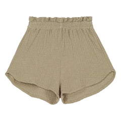 Studio Bohème - Georgette Waffle Shorts Organic Cotton Gauze | Open khaki