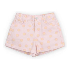 the new society - Denim Smiley Pamuklu Şort BCI | Soluk Pembe
