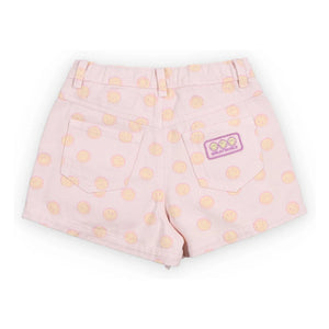 the new society - Denim Smiley Pamuklu Şort BCI | Soluk Pembe