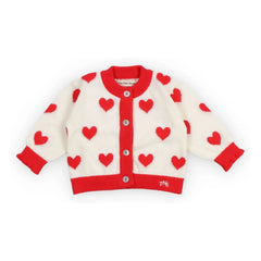 the new society - Maqui Hearts Jacquard-Cardigan | Weiß