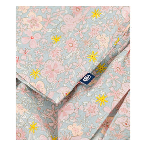 Petit Bateau - Set aus Kleid mit Blumenmuster und Bloomer aus Bio-Baumwolle | Graublau