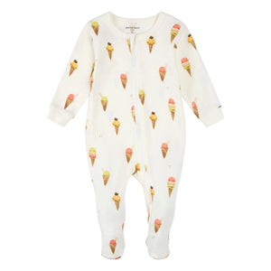 Petit Lem - Ayaklı Pijama Ice Organik Pamuk | Bej
