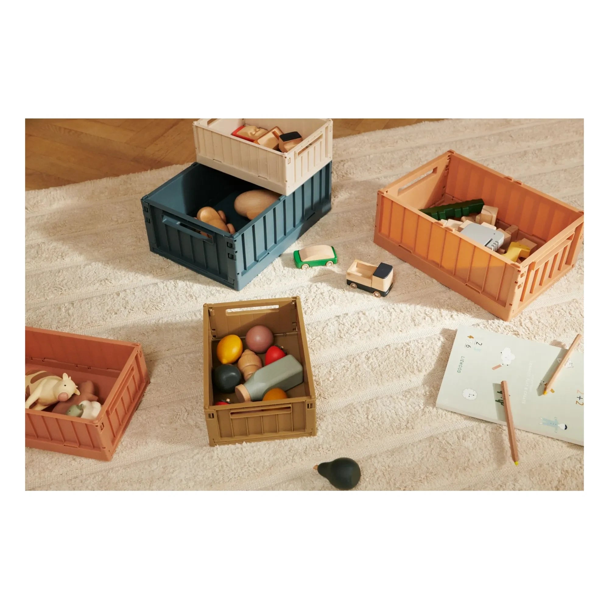 Liewood – Weston Faltboxen – 2er Set | Whale Blue