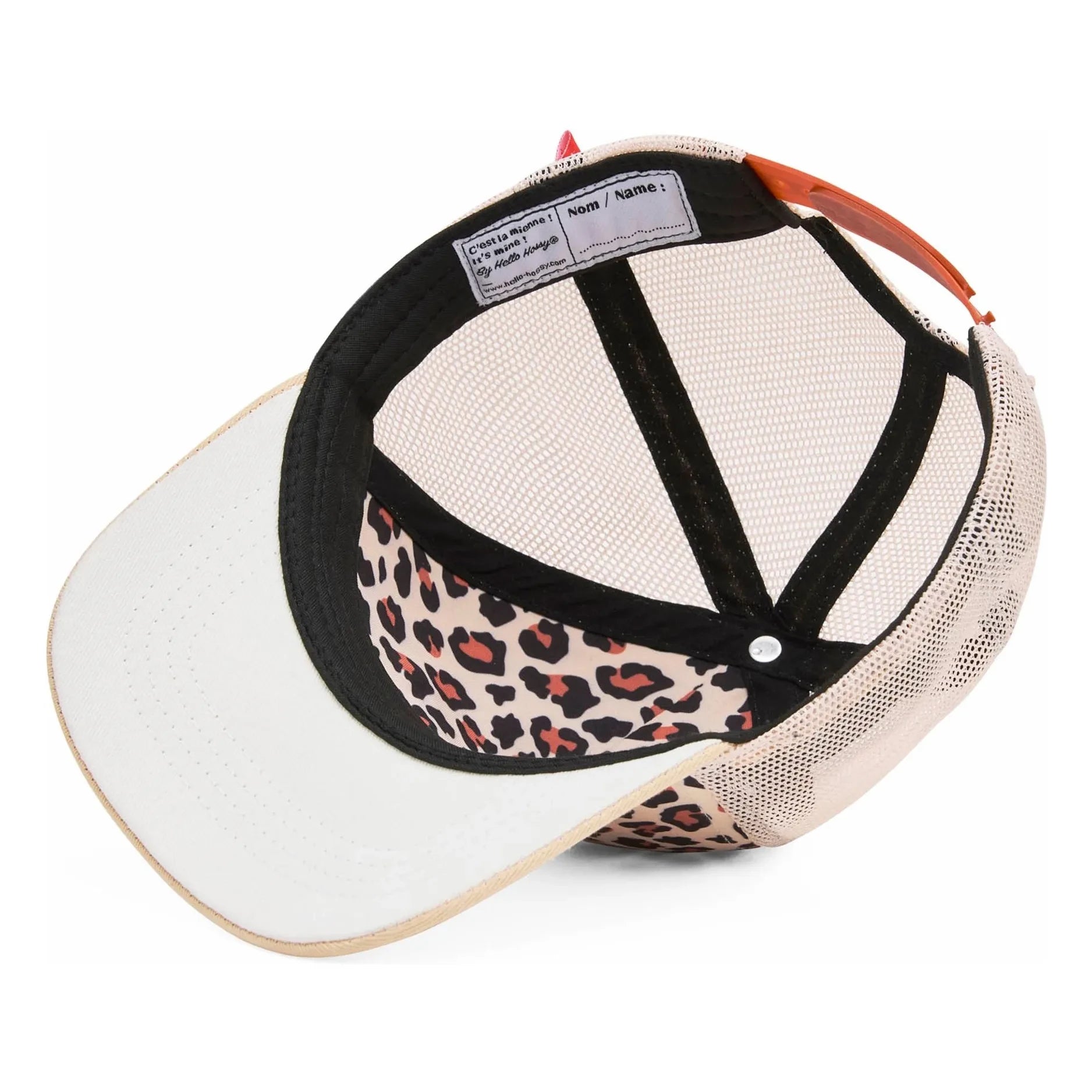 Hello Hossy - Trucker Leopard Curved Brim Hat Recycled Fibers | Cream