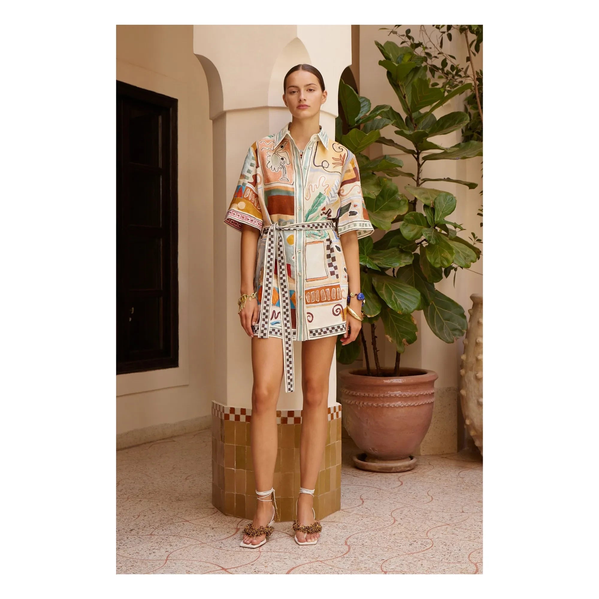 Alémais - Michelle Leinen-Minikleid | Hellblau