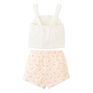 Gingersnaps - Erica fırfırlı üst ve şort takımı | Ecru