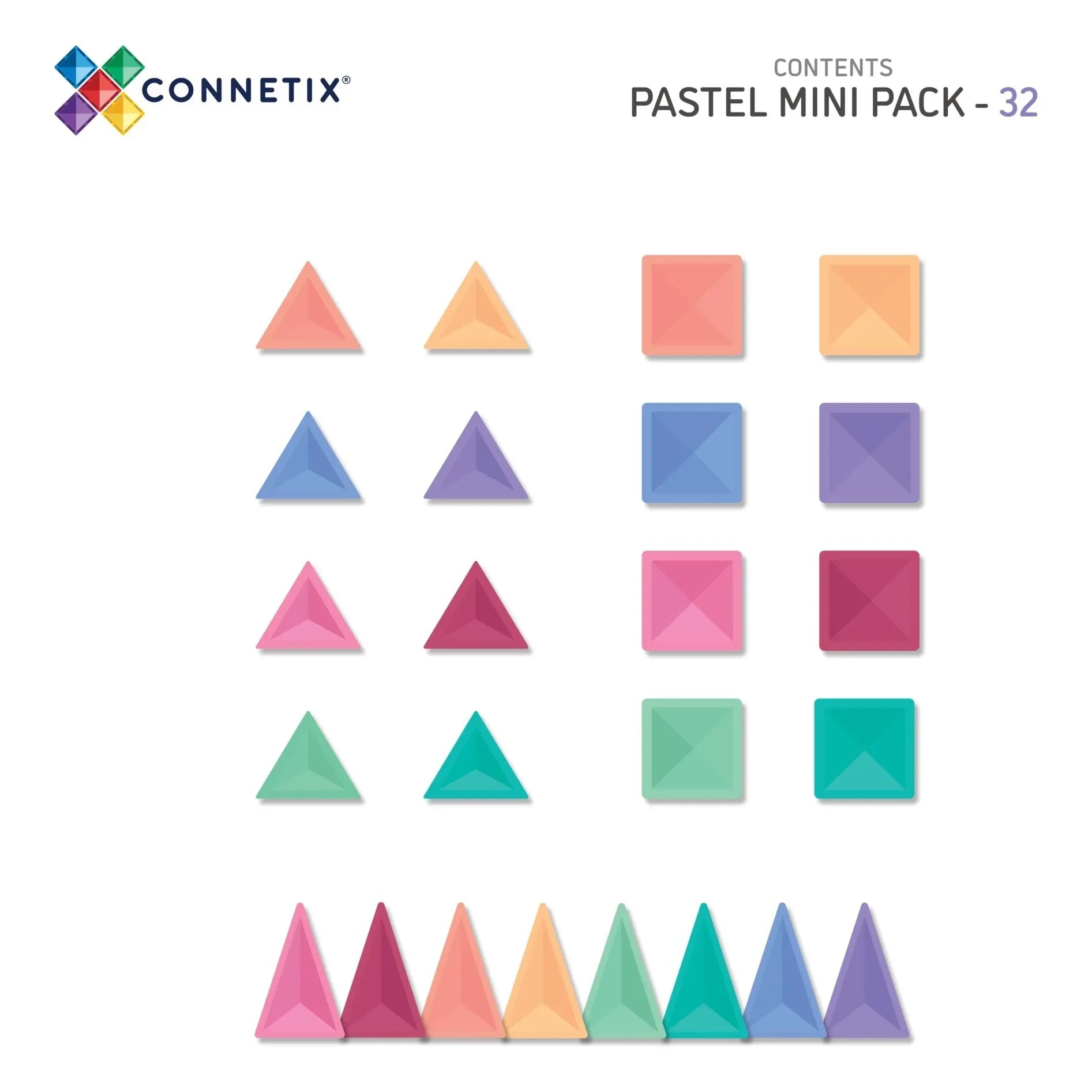 Connetix - Mini paket - 32 parça | Pastel