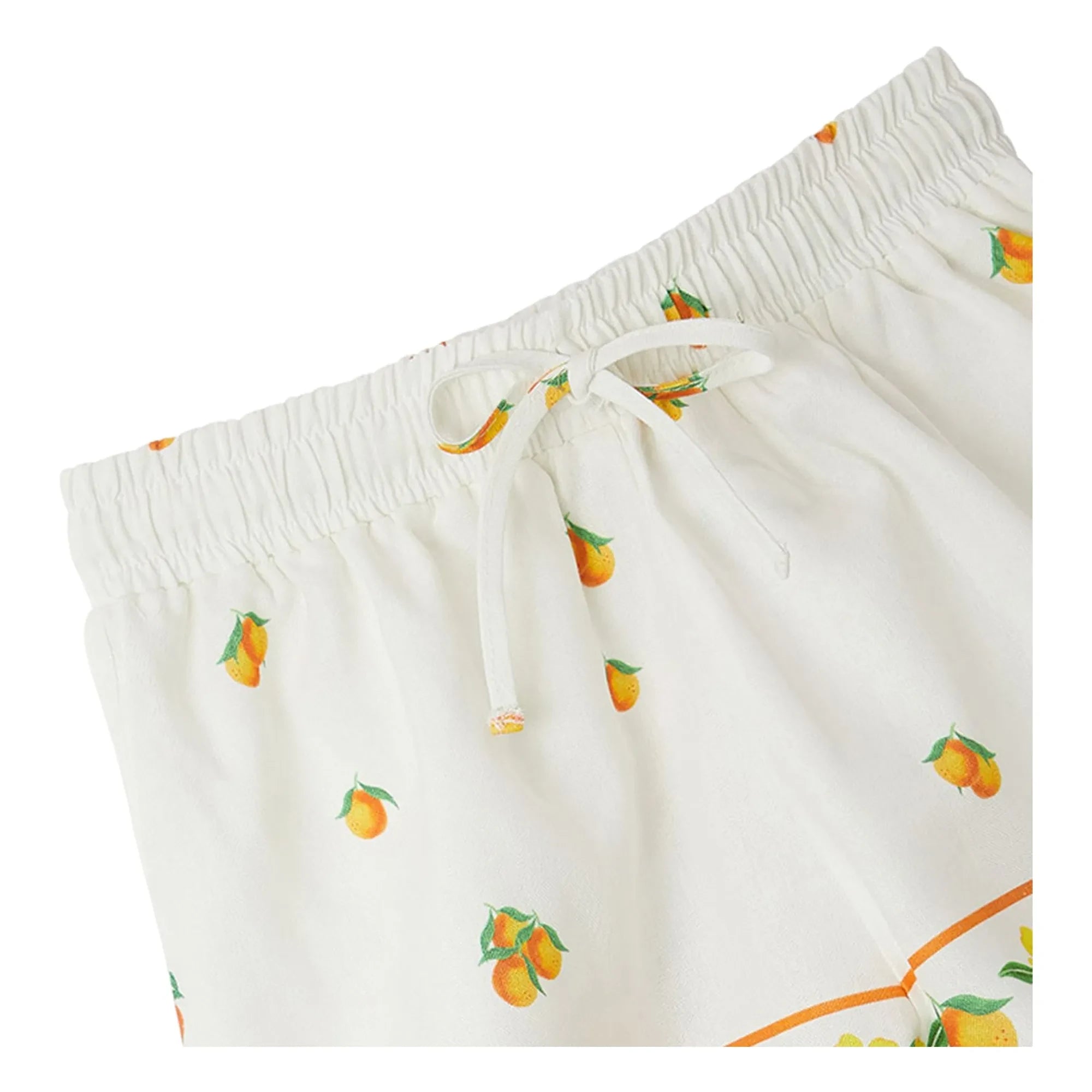 Fabula - Orange drawstring shorts | White