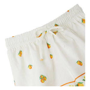 Fabula - Orange drawstring shorts | White