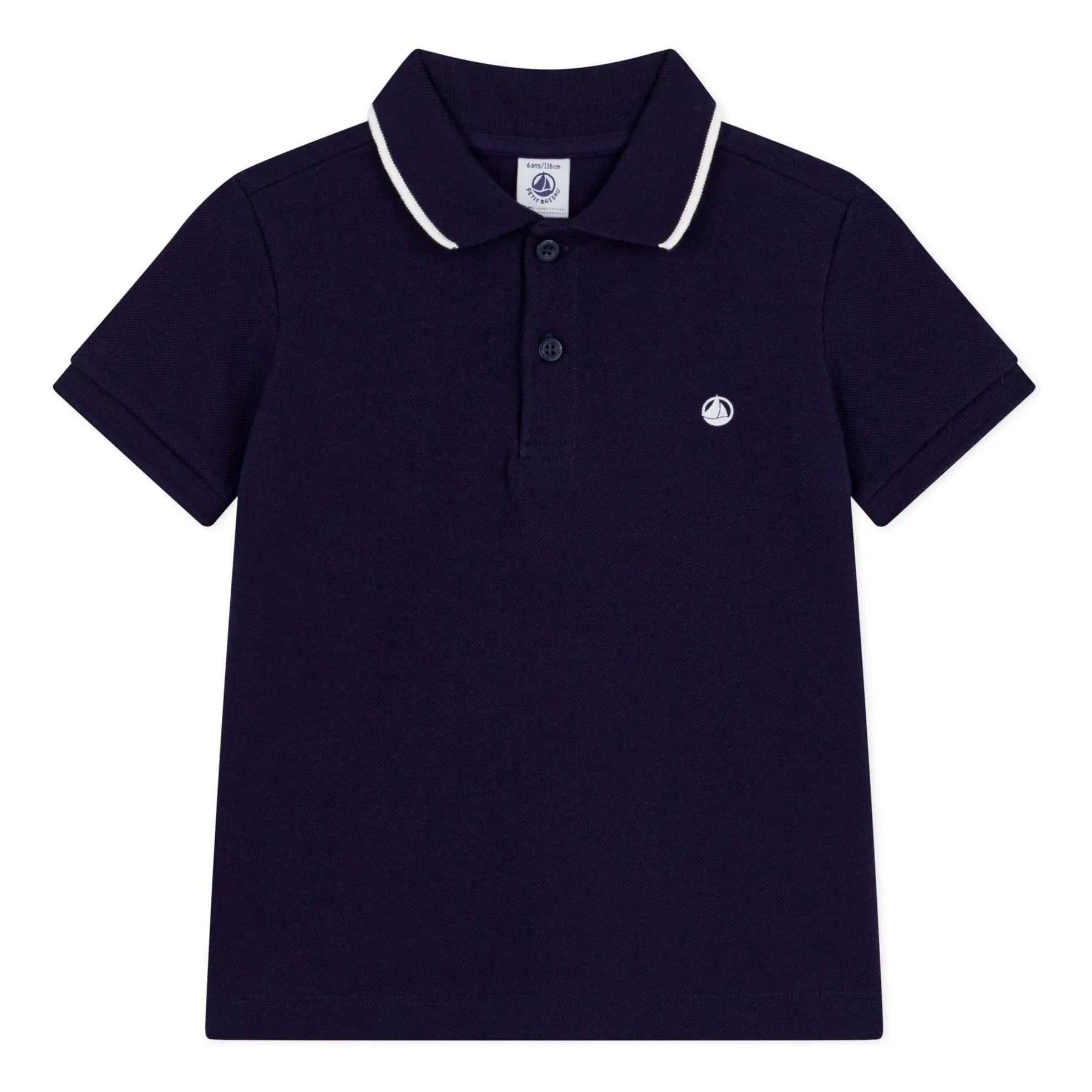 Petit Bateau - Organik pamuk polo tişört | Gece mavisi