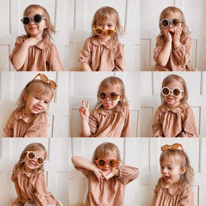 Dinossi - Sürdürülebilir Çocuk Güneş Gözlüğü Yuvarlak Model - Kahverengi