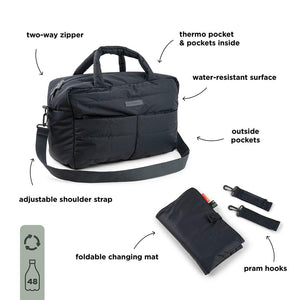 Done by Deer Quilted Changing Bag - Black-Changing Bags-Black- | Natural Baby Shower