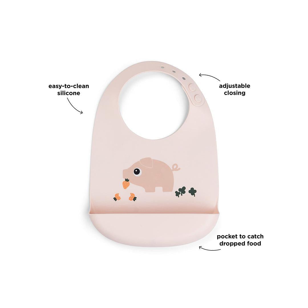 Done By Deer Silicone Bib - Pigee Powder-Bibs-Pigee Powder- | Natural Baby Shower