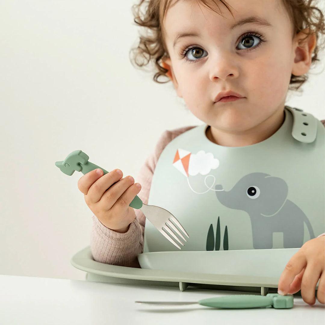 Done by Deer Silicone Bib - Playground Green-Bibs-Playground Green-0+ | Natural Baby Shower