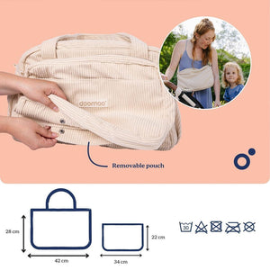Doomoo Changing Bag - Fluffy Corduroy Beige-Changing Bags-Fluffy Corduroy Beige- | Natural Baby Shower