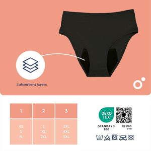 Doomoo Flowly Postpartum Recovery 2 in 1 Underwear - Black-Maternity Underwear-Black-3XL/4XL/5XL | Natural Baby Shower