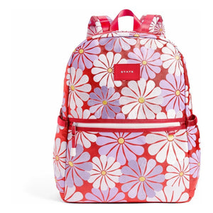 State Bags - Kane Rucksack mit zwei Taschen und Blumenmuster Ruby | Koralle