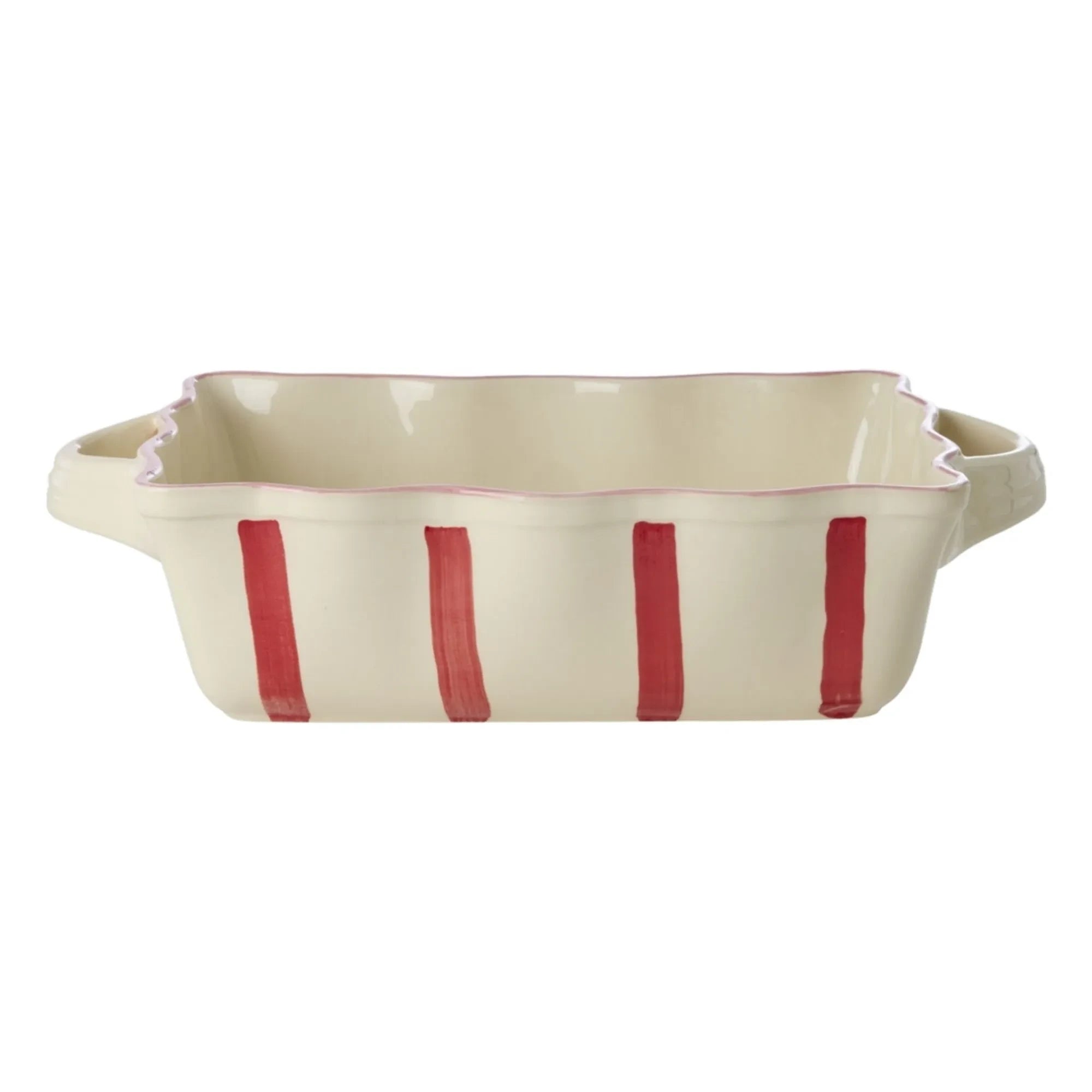 Rice - Striped Stoneware Baking Dish | Red