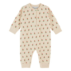 Emile et Ida - Floral Pattern Fleece Jumpsuit | Ecru