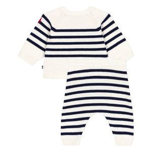 Petit Bateau - Yün Denizci Kazak ve Pantolon Seti | Ecru