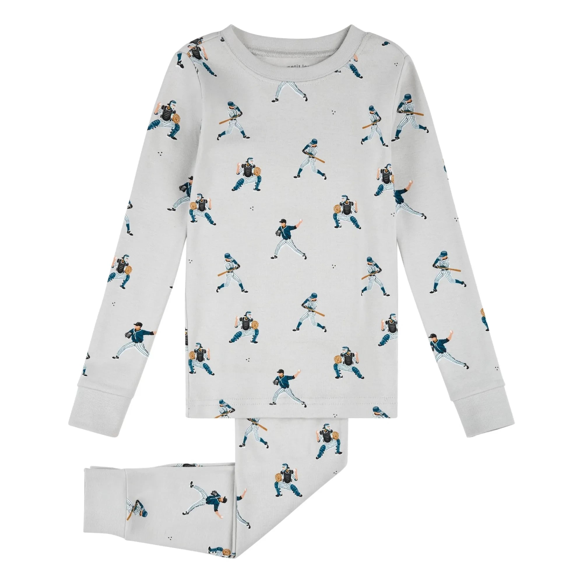 Petit Lem - Baseball-Pyjama Bio-Baumwolle | Grau