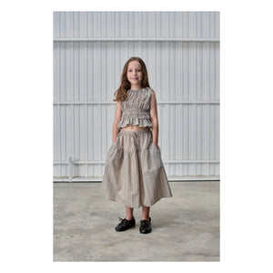 Tangerine - Striped midi skirt | Gray
