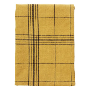 Madame Stoltz - Cotton checkered kitchen towel | Yellow