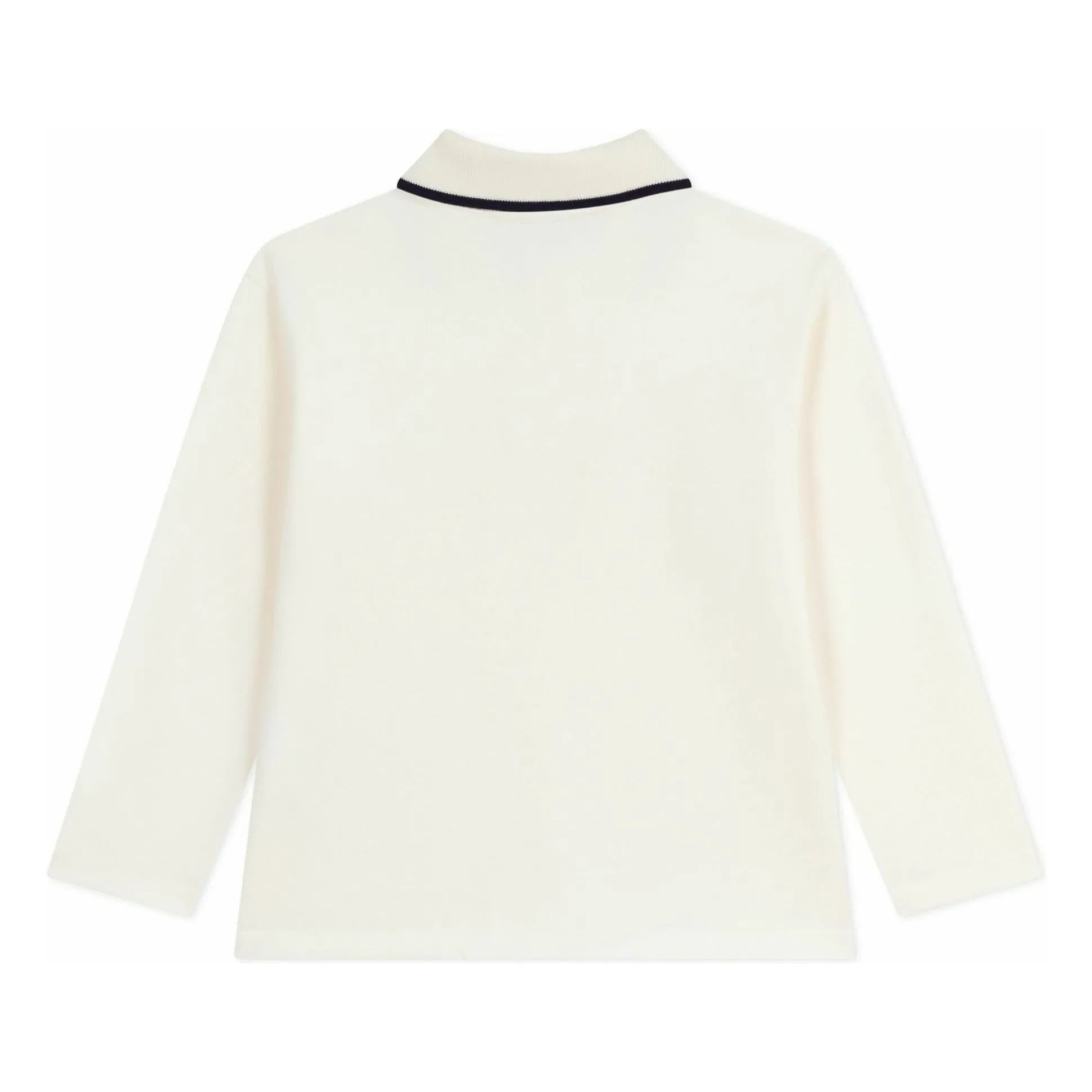Petit Bateau - Kontrast kenarlı organik pamuklu polo tişört | Ekru
