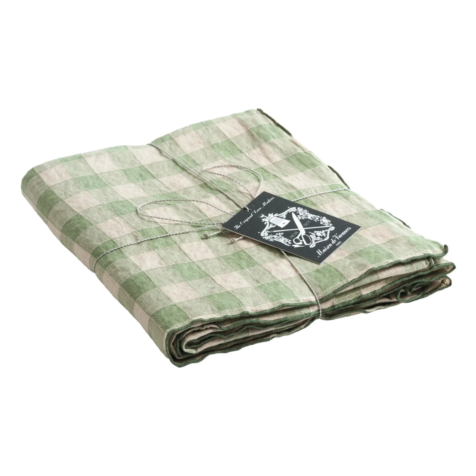 Maison de Vacances – Bourdon Vintage-Tischdecke aus Segeltuch | Salbei