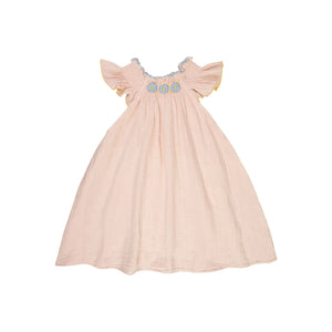Lilinoa - Louisa Pamuk Gazlı Gipeli Elbise | Pudra pembe