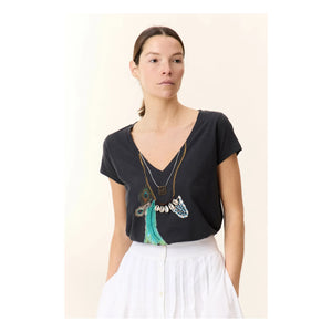 Leon & Harper - T-Shirt Tonton Feather aus Bio-Baumwolle | Carbon