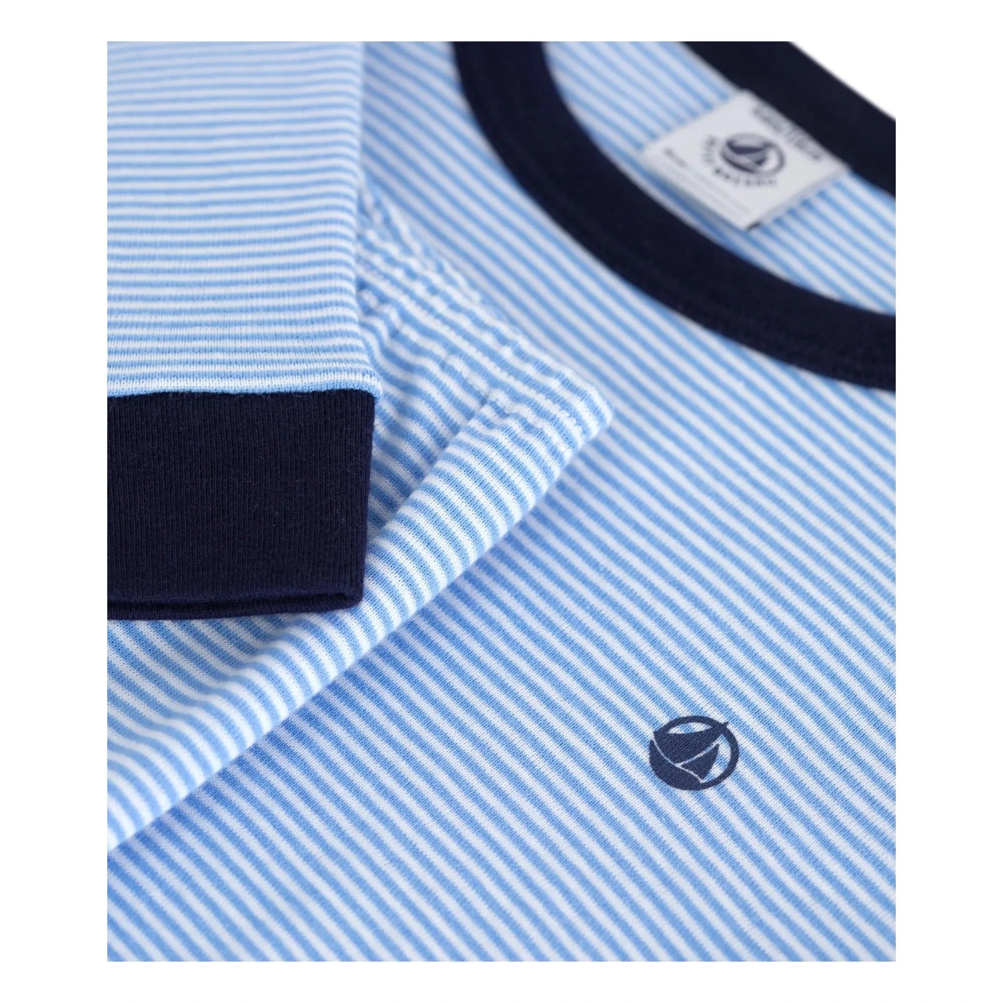Petit Bateau - Gestreifter Schlafanzug aus Bio-Baumwolle, schmal geschnitten | Blau
