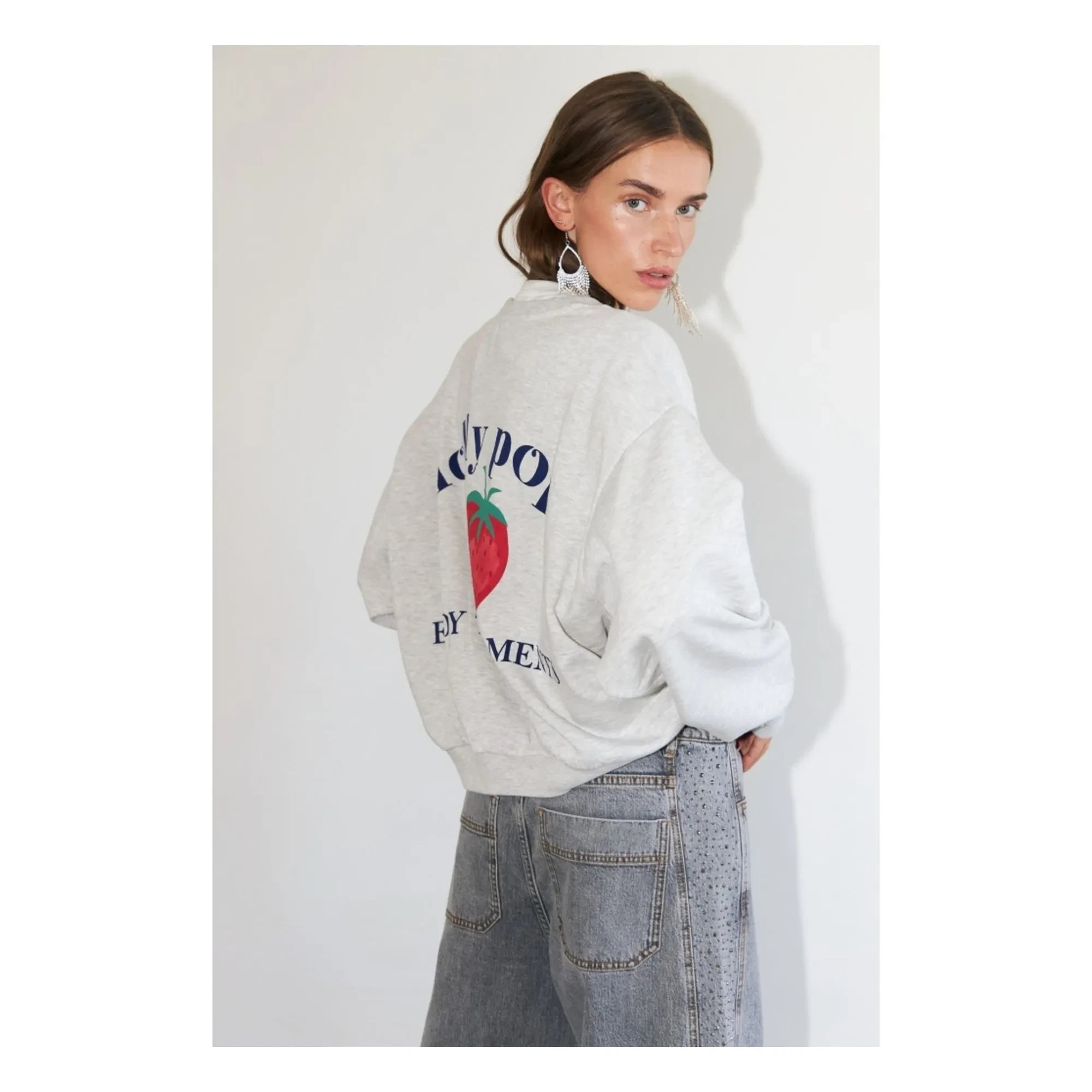 Lollys Laundry - Sydney Sweat Strawberry Baumwolle | Grau