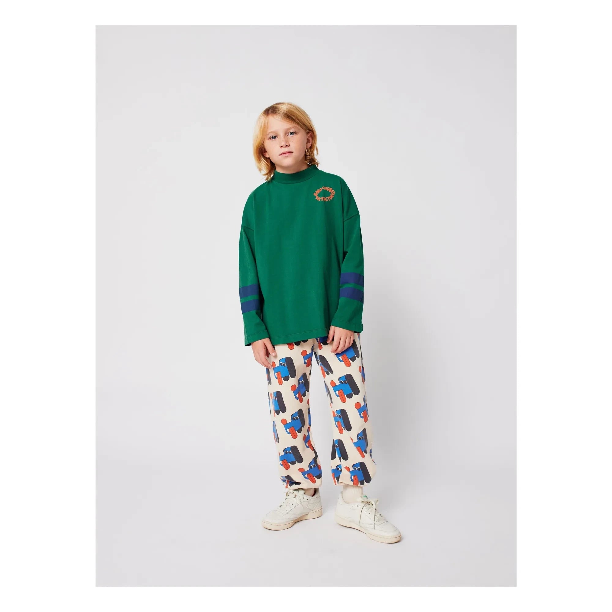 Bobo Choses - Tic Tac Toe Organik pamuklu dik yaka tişört | Yeşil