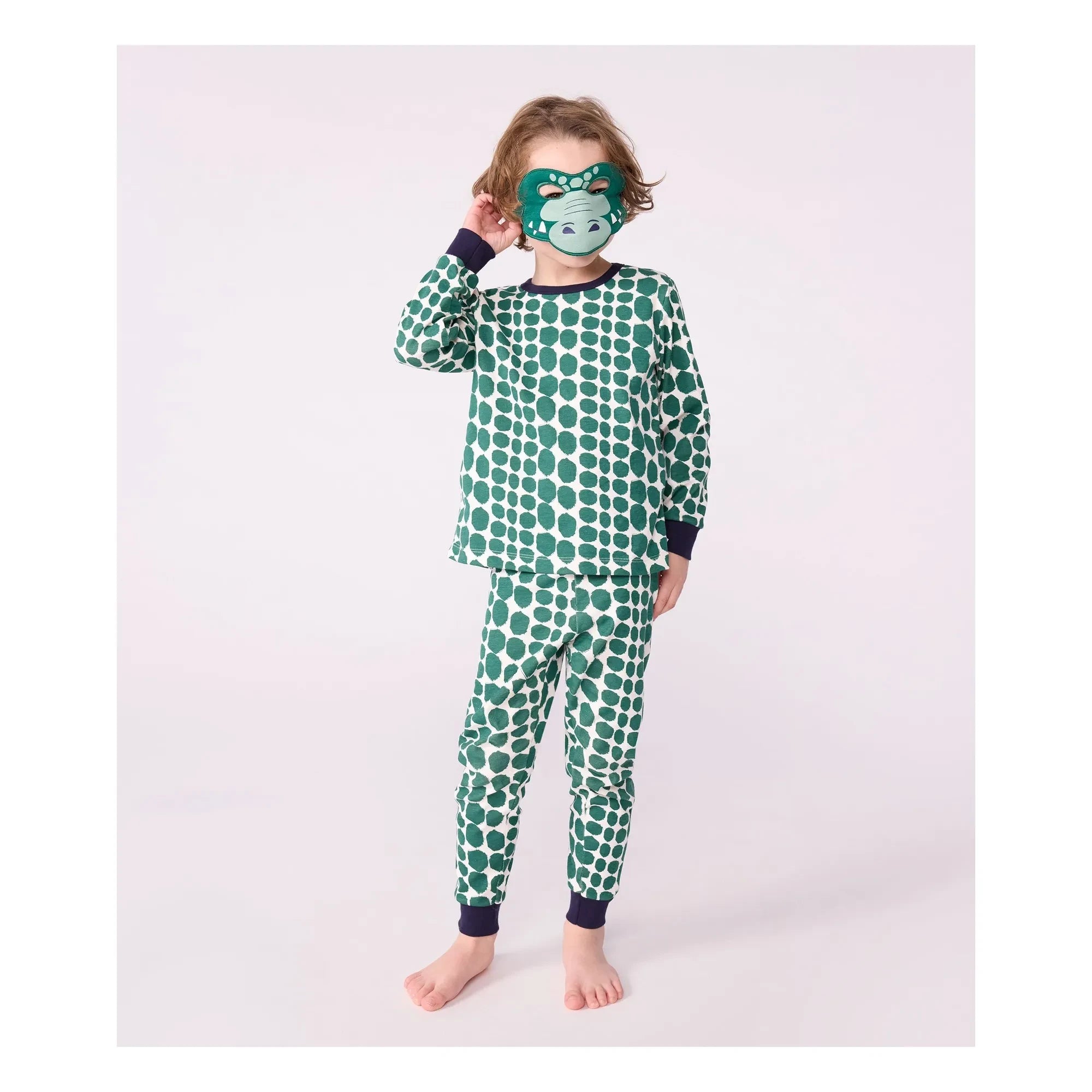Petit Bateau - Crocodile Pajama and Mask Set | Green