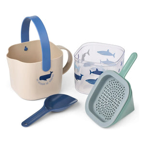 Liewood - Roald beach bucket and shovel | Shark/Dove blue