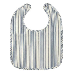 Editions Aimable - Bib Bertille | Azure gestreifte Popeline