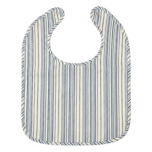 Editions Aimable - Bib Bertille | Azure gestreifte Popeline