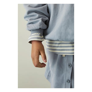Gray Label - Oversize organik pamuklu sweatshirt | Buz Mavisi