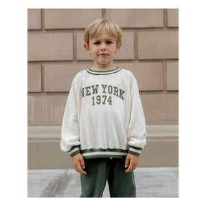 Rylee + Cru - Raglan Sweat New York Mini | Ecru