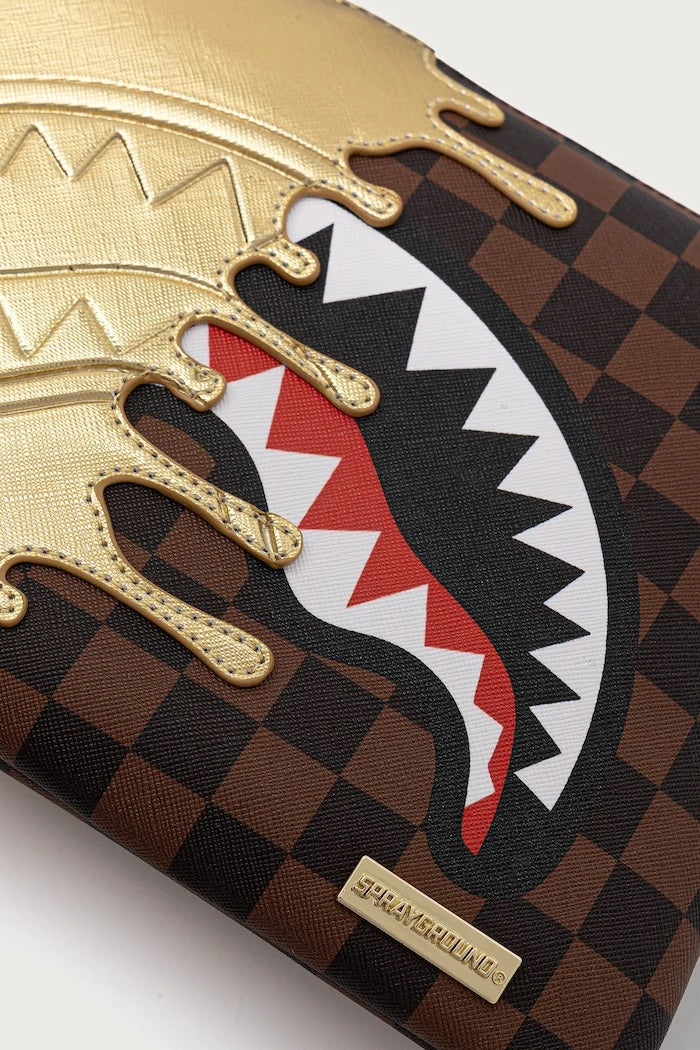 Sprayground - Bolsa de Hombro de Mujer en Piel Sintética Marrón con Tiburones de París 910B9344NSZ