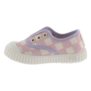 Victoria - Lona Quadrille Çizik Sneakers | Pembe