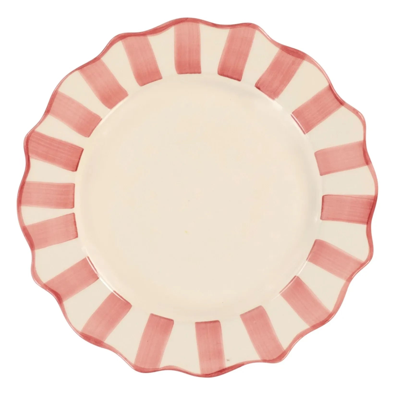 Anna + Nina - Gestreifter Teller - 27 cm | Rosa