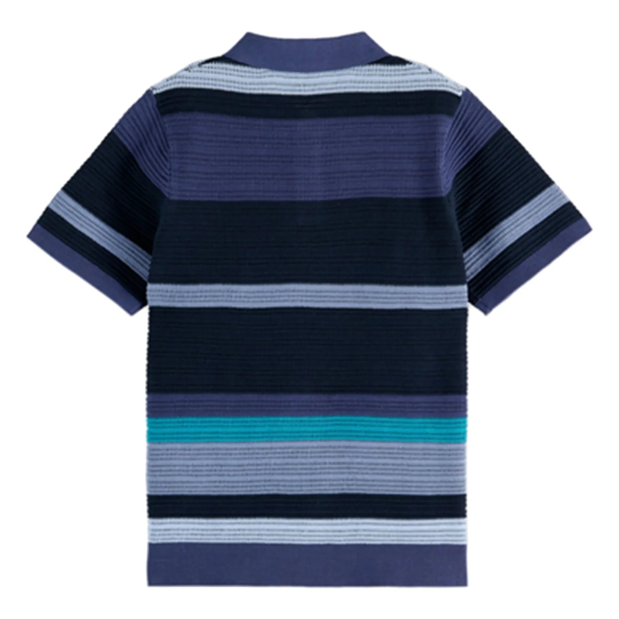 Scotch & Soda – Gestreiftes Strick-Poloshirt | Blau