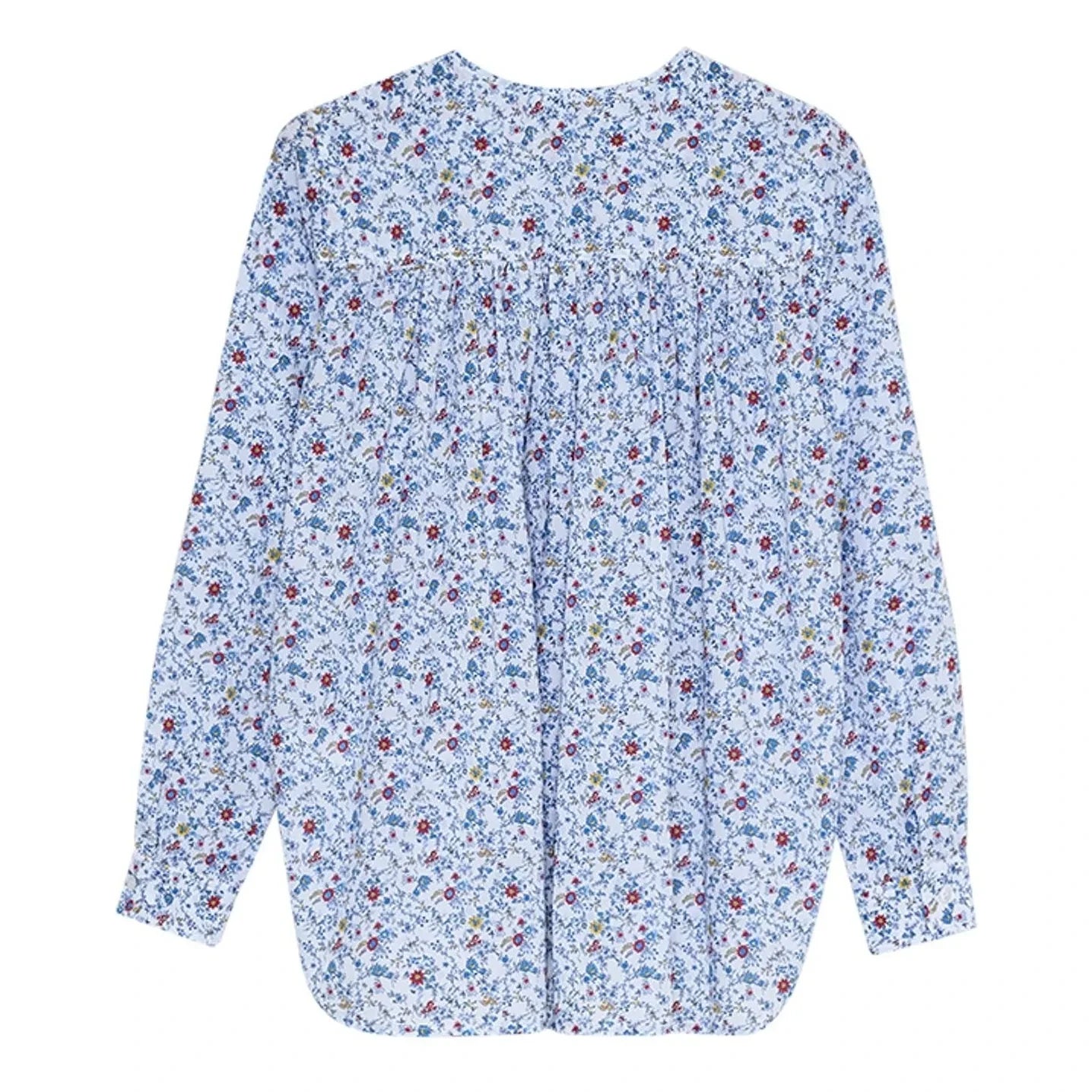 the new society - Cloe Baumwollbluse | Blau